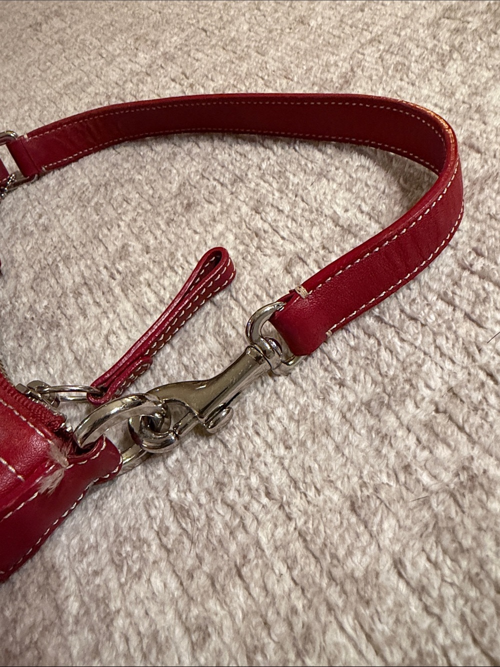 COACH Vintage Hampton Buckle Demi/Mini Bag Red Leather Very NICE! - Picture 7 of 10